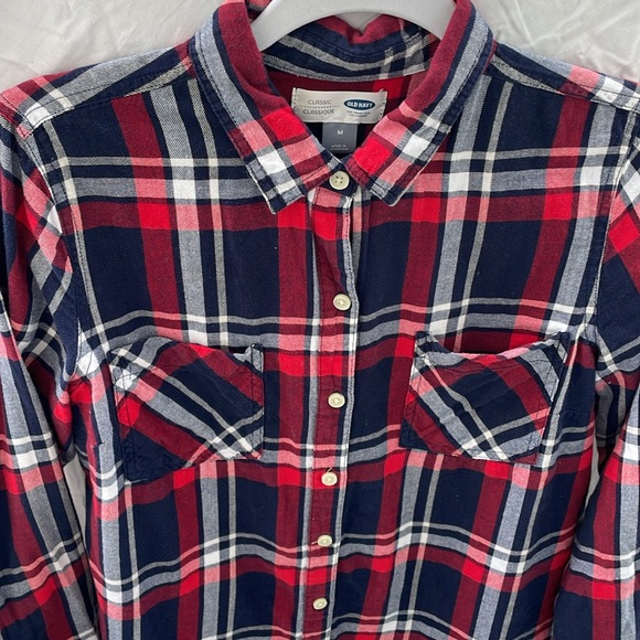 OLD NAVY Plaid Red Flannel Top Shirt (EUC) - Picture 5 of 8